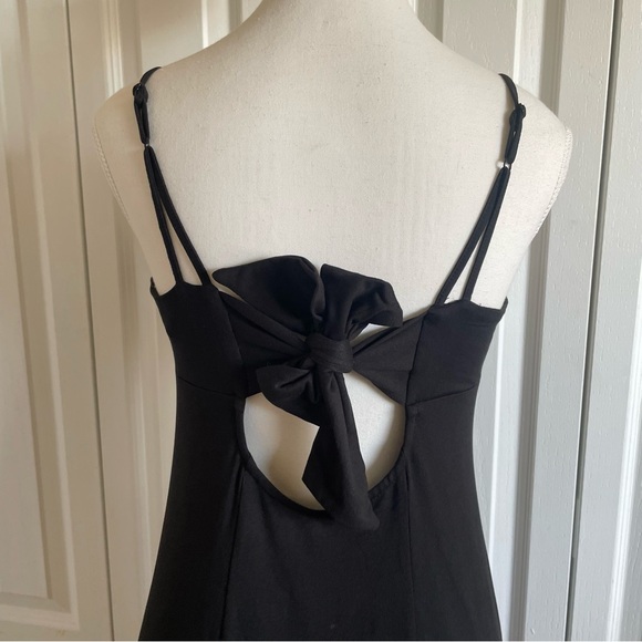 Whimsigoth Babydoll Slip Dress Women’s L Black Preppy Dark Romance Arna Midi - Picture 9 of 16